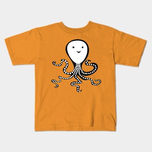 Gothic Skeletal Happy Octopus Kids T-Shirt